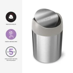 Simplehuman 1.5 Litre Mini Can Swing Bin -Elements Bathroom Deals Store 30934942 alt01
