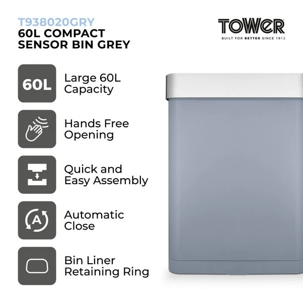 Tower Compact 60L Sensor Bin 2 Tower Compact 60L Sensor Bin - Image 2