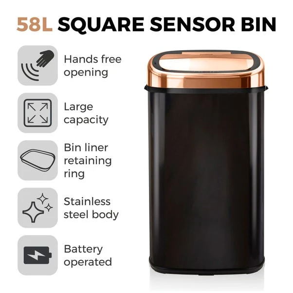 Tower 58L Square Sensor Bin 2 Tower 58L Square Sensor Bin - Image 2