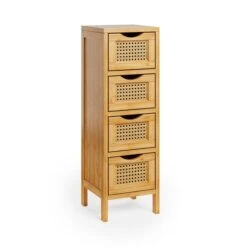 Avani 4 Drawer Storage Unit, Bamboo -Elements Bathroom Deals Store 30964273 alt04