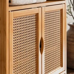 Avani Two Door Cabinet, Bamboo -Elements Bathroom Deals Store 30964281 alt02