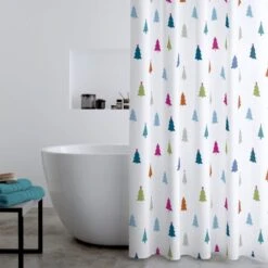Catherine Lansfield Christmas Trees Shower Curtain