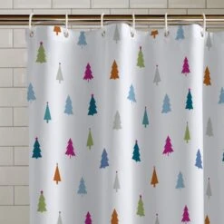 Catherine Lansfield Christmas Trees Shower Curtain -Elements Bathroom Deals Store 30965416 alt02